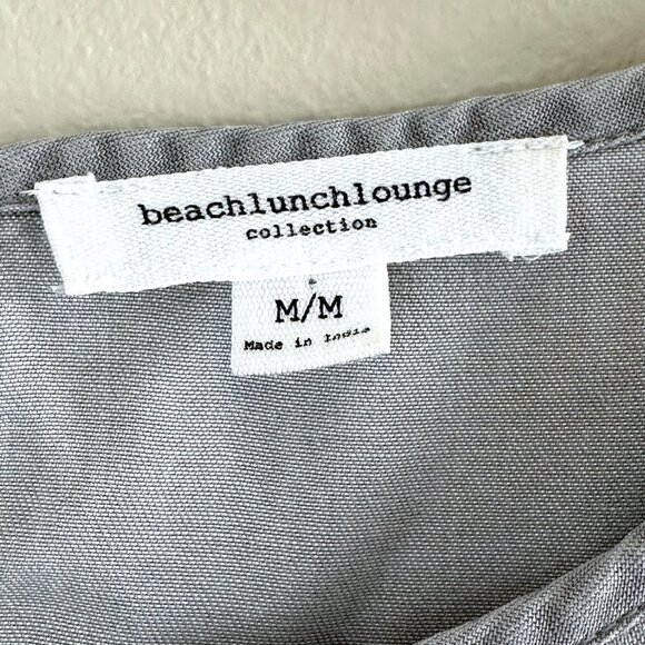 Beach Lunch Lounge Gray Lyocell Boho Ruffle Pullover Blouse Top - Picture 4 of 8